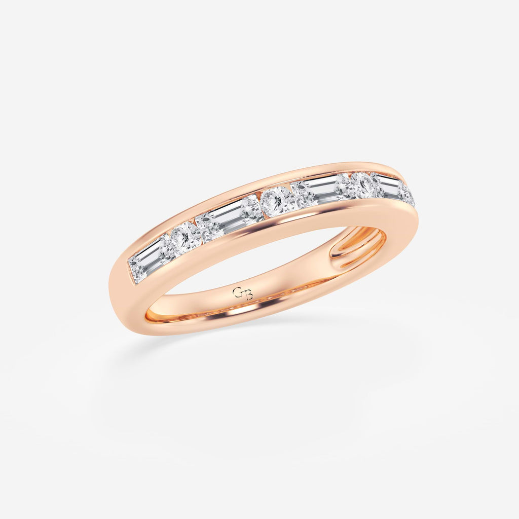 GWA125 - Additional Image 1 for  3/4 ctw Round and Baguette Lab Grown Diamond Alternating Nine Stone Anniversary Band