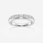 GWA125 - 1 ctw Round and Baguette Lab Grown Diamond Alternating Nine Stone Anniversary Band