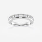 GWA125 - product video for 1 ctw Round and Baguette Lab Grown Diamond Alternating Nine Stone Anniversary Band
