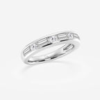 GWA125 - Additional Image 1 for  1 ctw Round and Baguette Lab Grown Diamond Alternating Nine Stone Anniversary Band