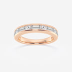 GWA125 - product video for 1 ctw Round and Baguette Lab Grown Diamond Alternating Nine Stone Anniversary Band