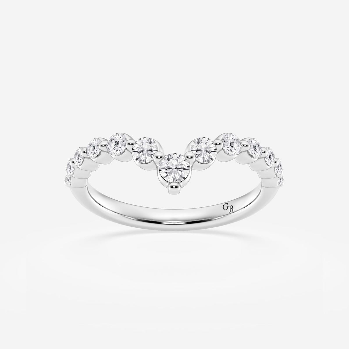 GWA128 - 1/2 ctw Round Lab Grown Diamond Floating Curve Stackable Ring
