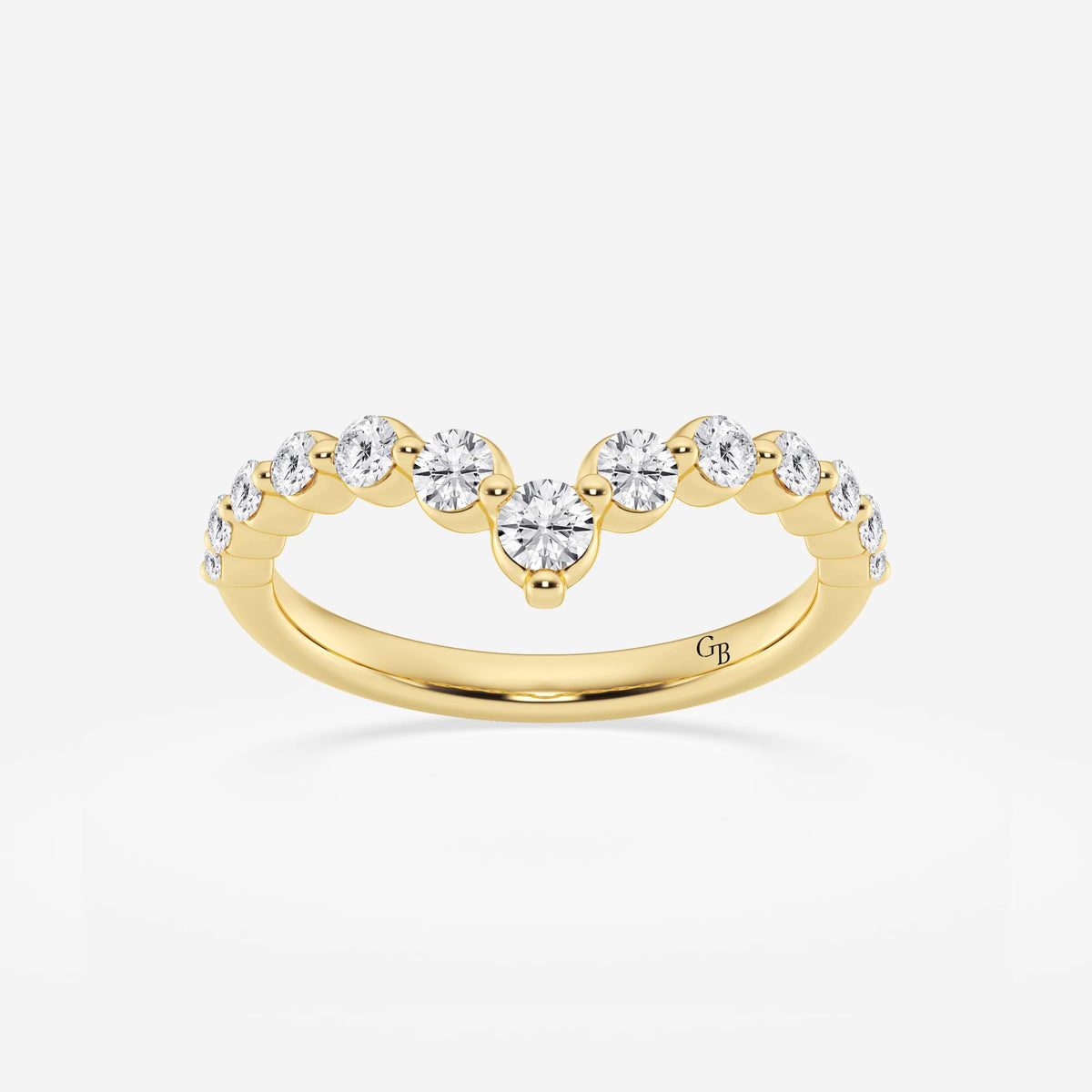 GWA128 - 1/2 ctw Round Lab Grown Diamond Floating Curve Stackable Ring