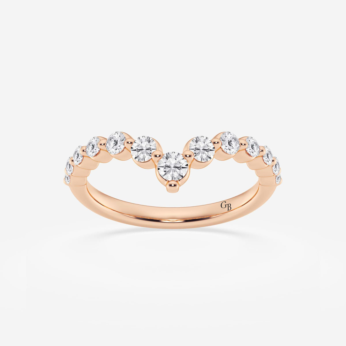 GWA128 - 1/2 ctw Round Lab Grown Diamond Floating Curve Stackable Ring