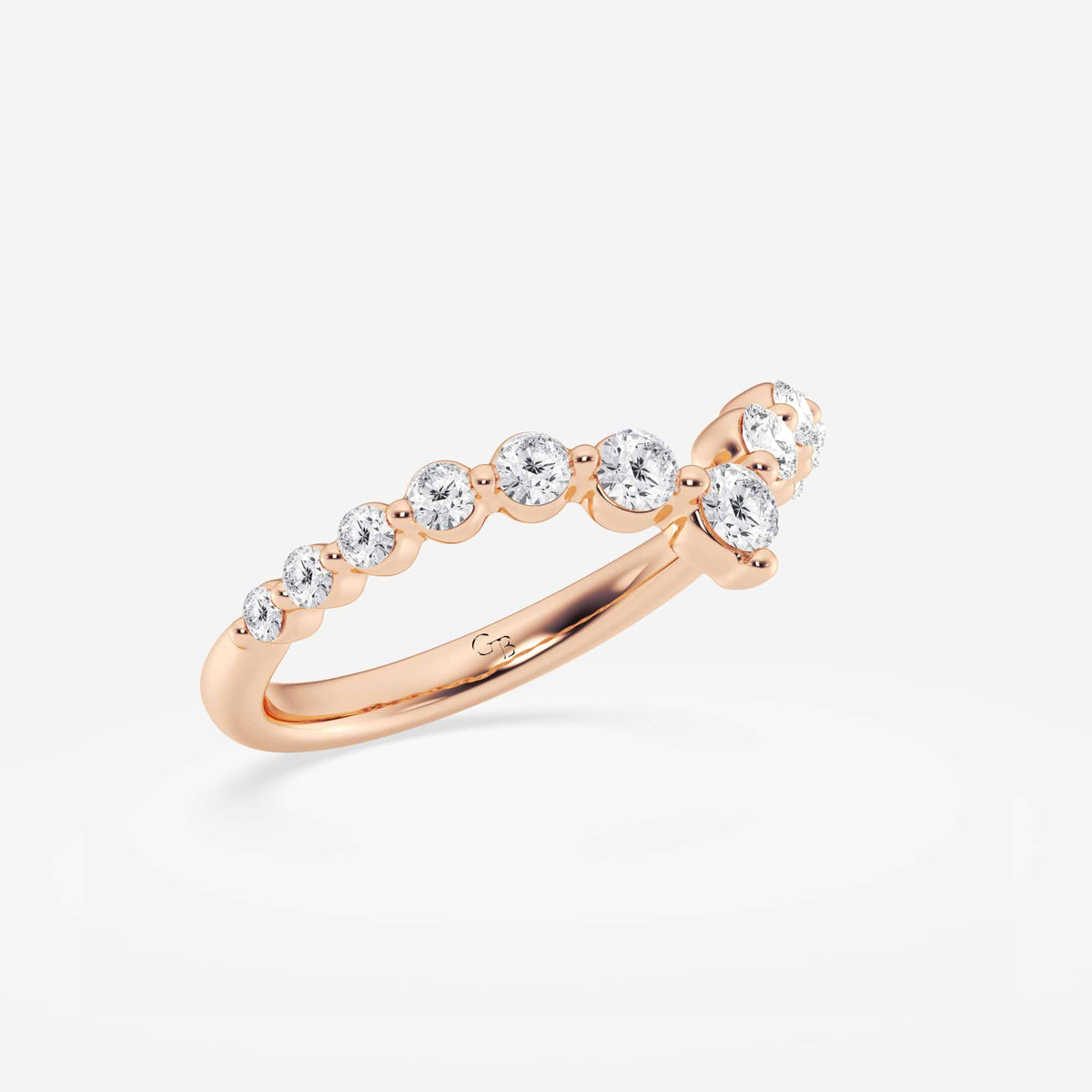 GWA128 - Additional Image 1 for  1/2 ctw Round Lab Grown Diamond Floating Curve Stackable Ring