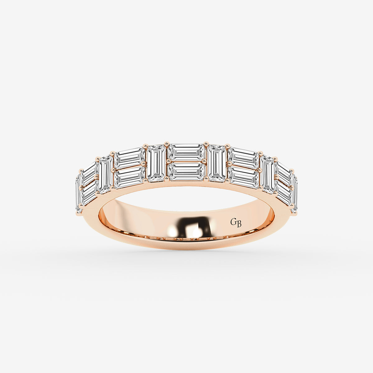 GWA130 - product video for 1 1/3 ctw Baguette Lab Grown Diamond Double Row Ring