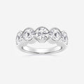 GWA131 - 3 ctw Round Lab Grown Diamond Half Bezel Five Stone Anniversary Band