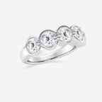 GWA131 - Additional Image 1 for  3 ctw Round Lab Grown Diamond Half Bezel Five Stone Anniversary Band