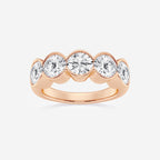 GWA131 - product video for 3 ctw Round Lab Grown Diamond Half Bezel Five Stone Anniversary Band