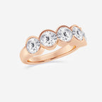GWA131 - Additional Image 1 for  3 ctw Round Lab Grown Diamond Half Bezel Five Stone Anniversary Band