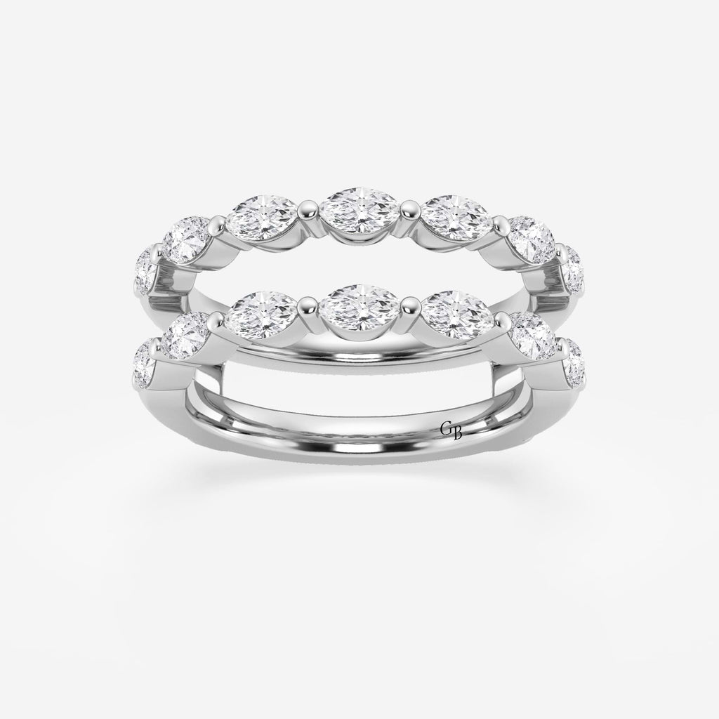 GWA132 - 1 1/4 ctw Marquise Lab Grown Diamond Double Row Ring Enhancer