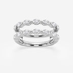 GWA132 - 1 1/4 ctw Marquise Lab Grown Diamond Double Row Ring Enhancer