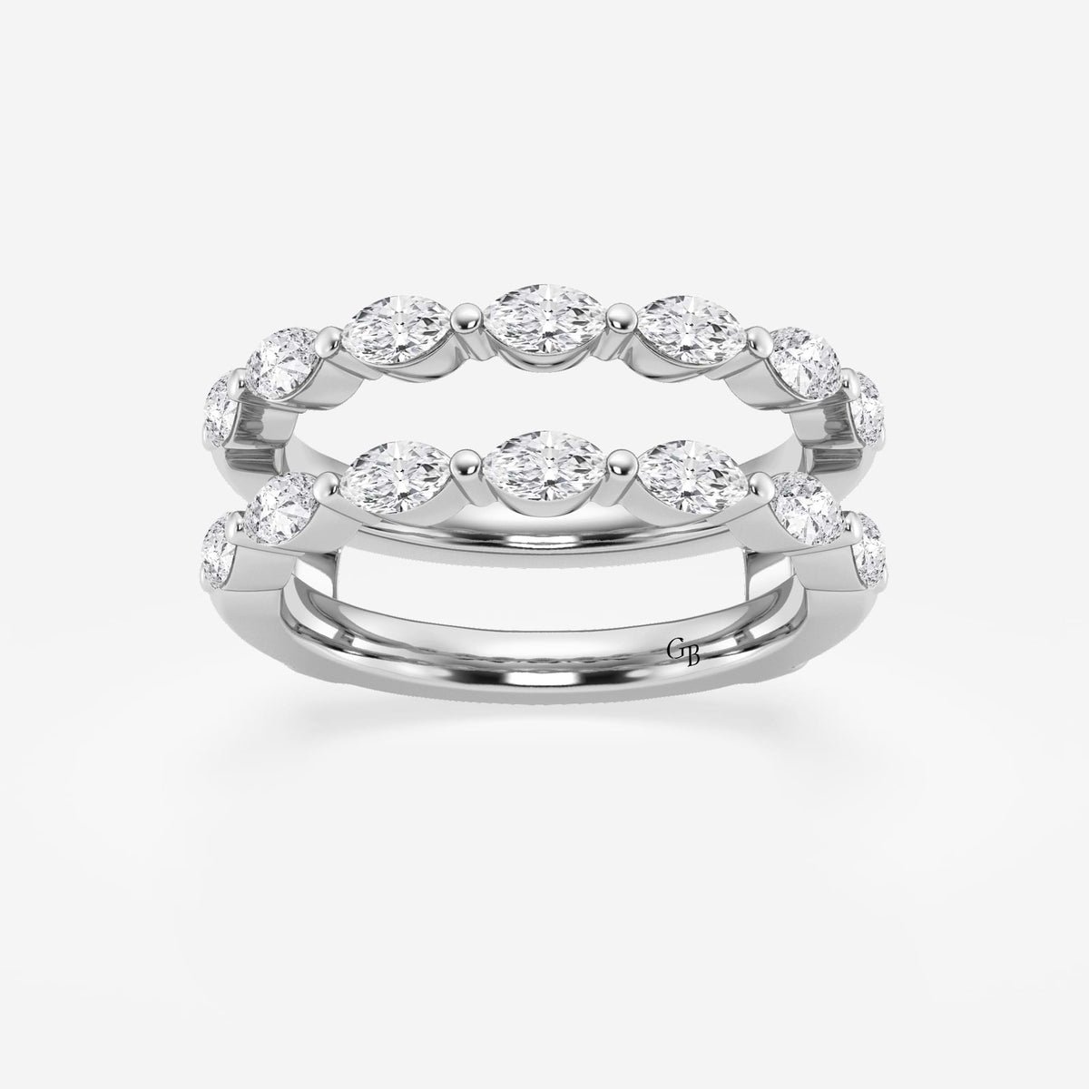 GWA132 - 1 1/4 ctw Marquise Lab Grown Diamond Double Row Ring Enhancer