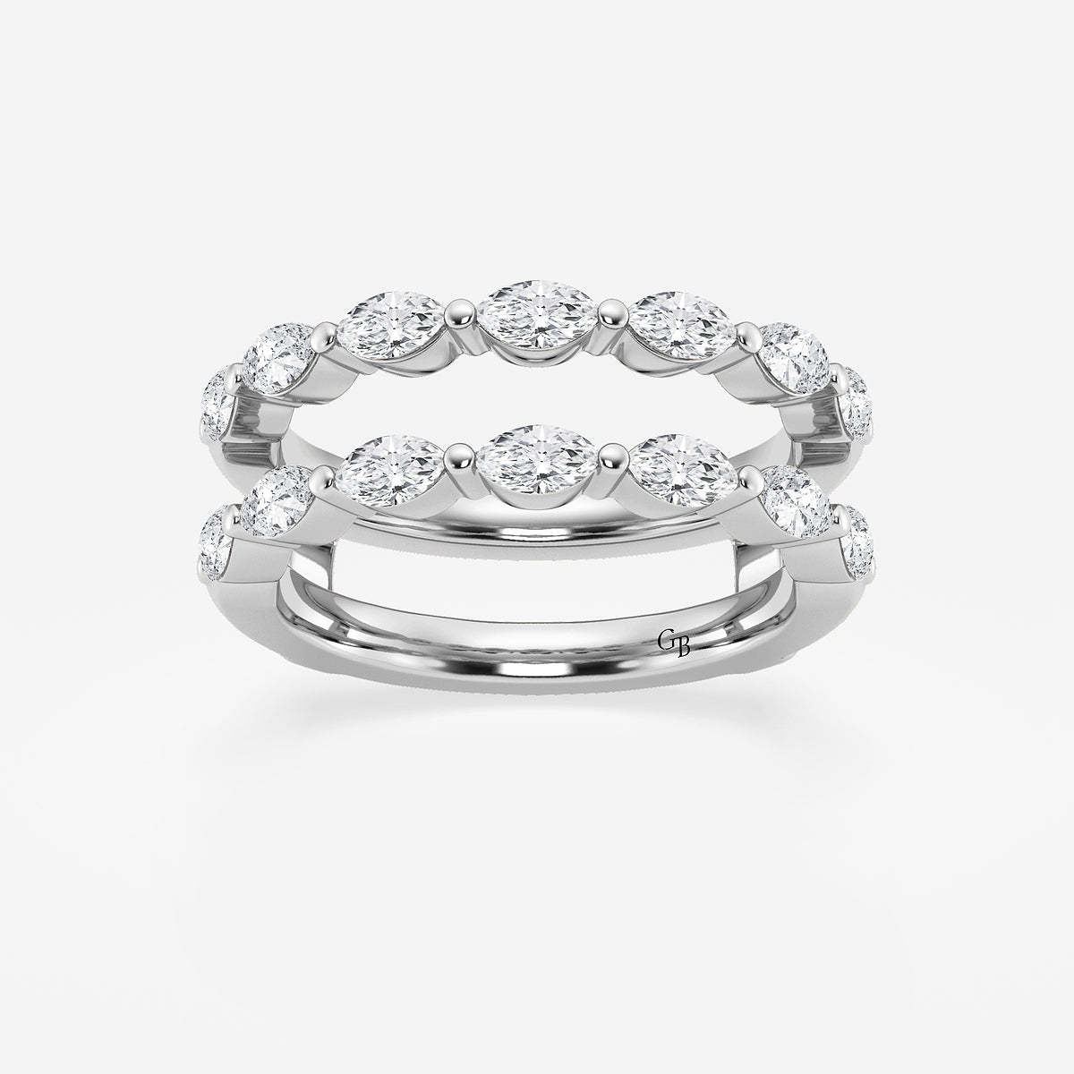 GWA132 - product video for 1 1/4 ctw Marquise Lab Grown Diamond Double Row Ring Enhancer