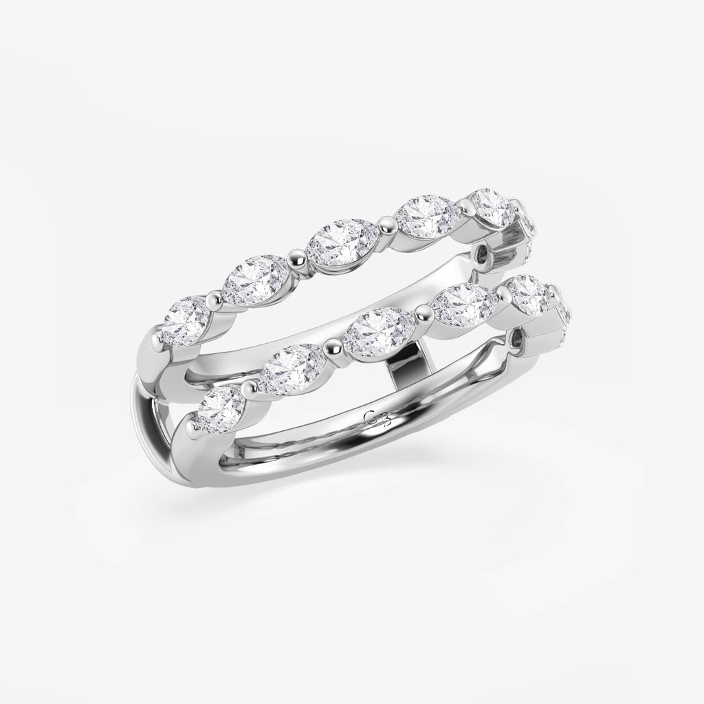 GWA132 - Additional Image 1 for  1 1/4 ctw Marquise Lab Grown Diamond Double Row Ring Enhancer