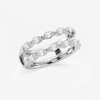 GWA132 - Additional Image 1 for  1 1/4 ctw Marquise Lab Grown Diamond Double Row Ring Enhancer