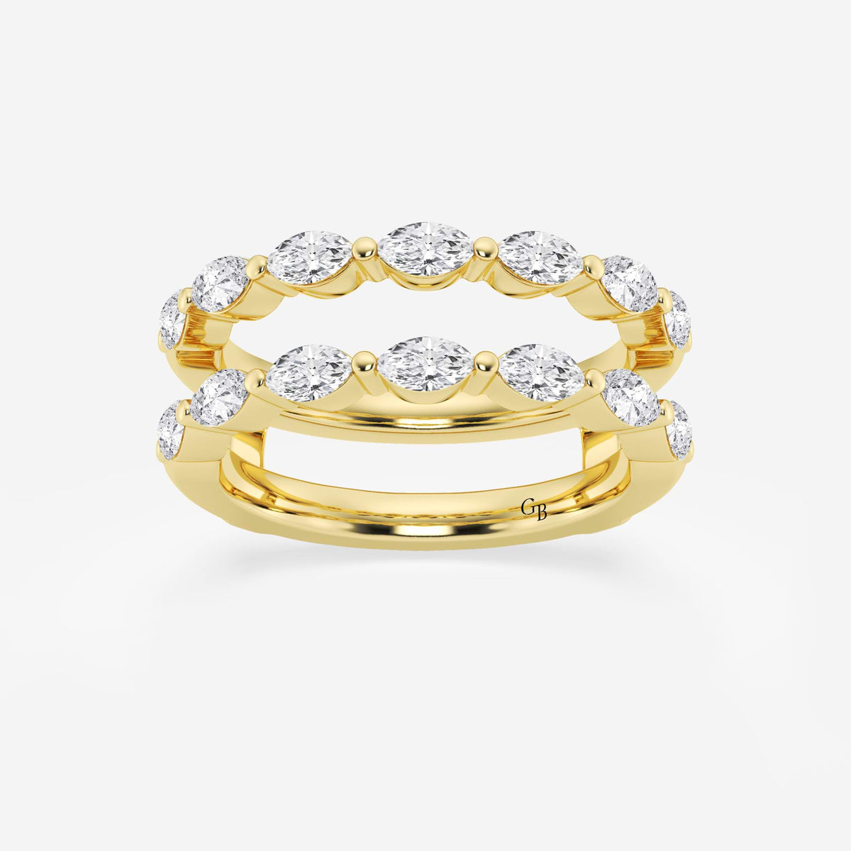 GWA132 - 1 1/4 ctw Marquise Lab Grown Diamond Double Row Ring Enhancer