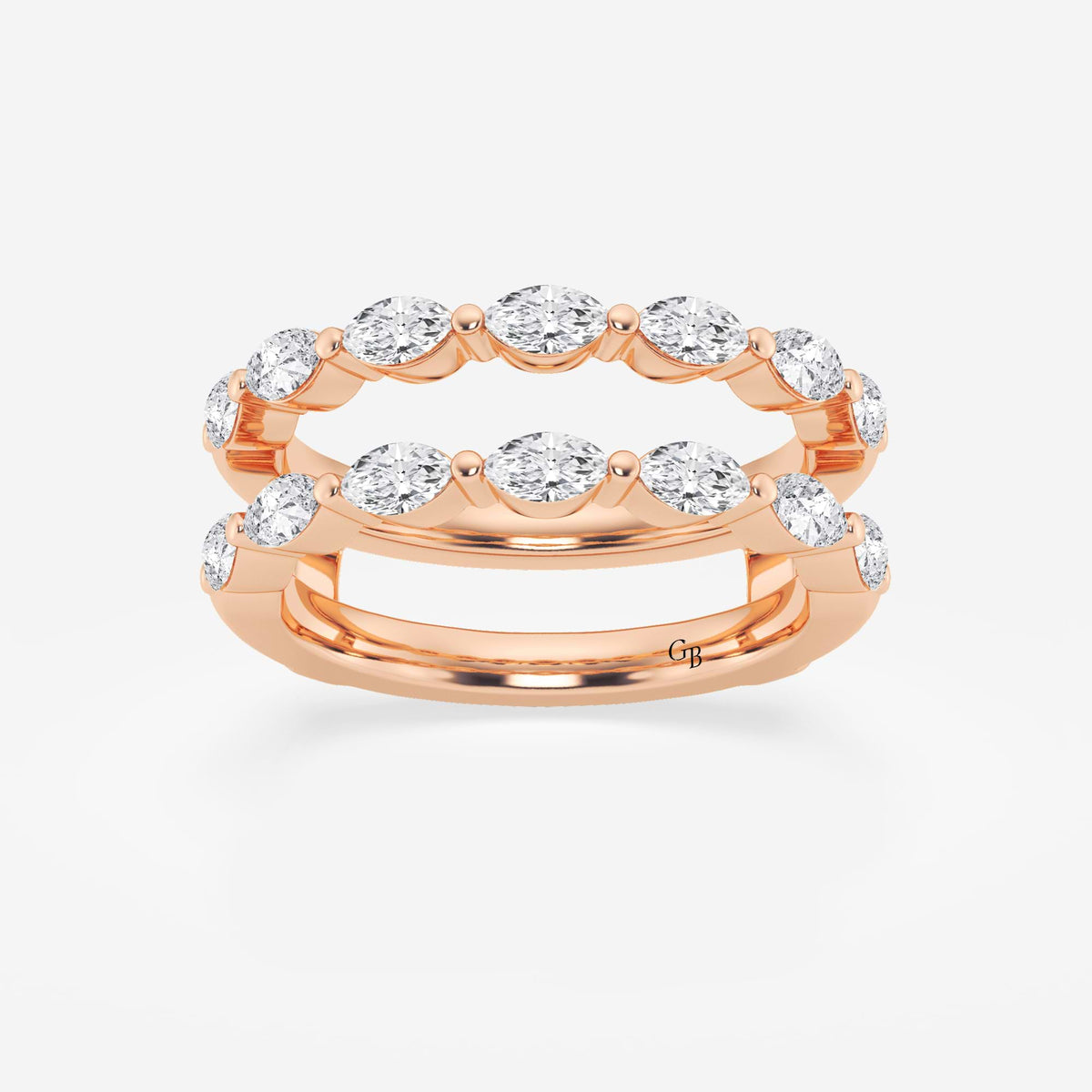 GWA132 - 1 1/4 ctw Marquise Lab Grown Diamond Double Row Ring Enhancer