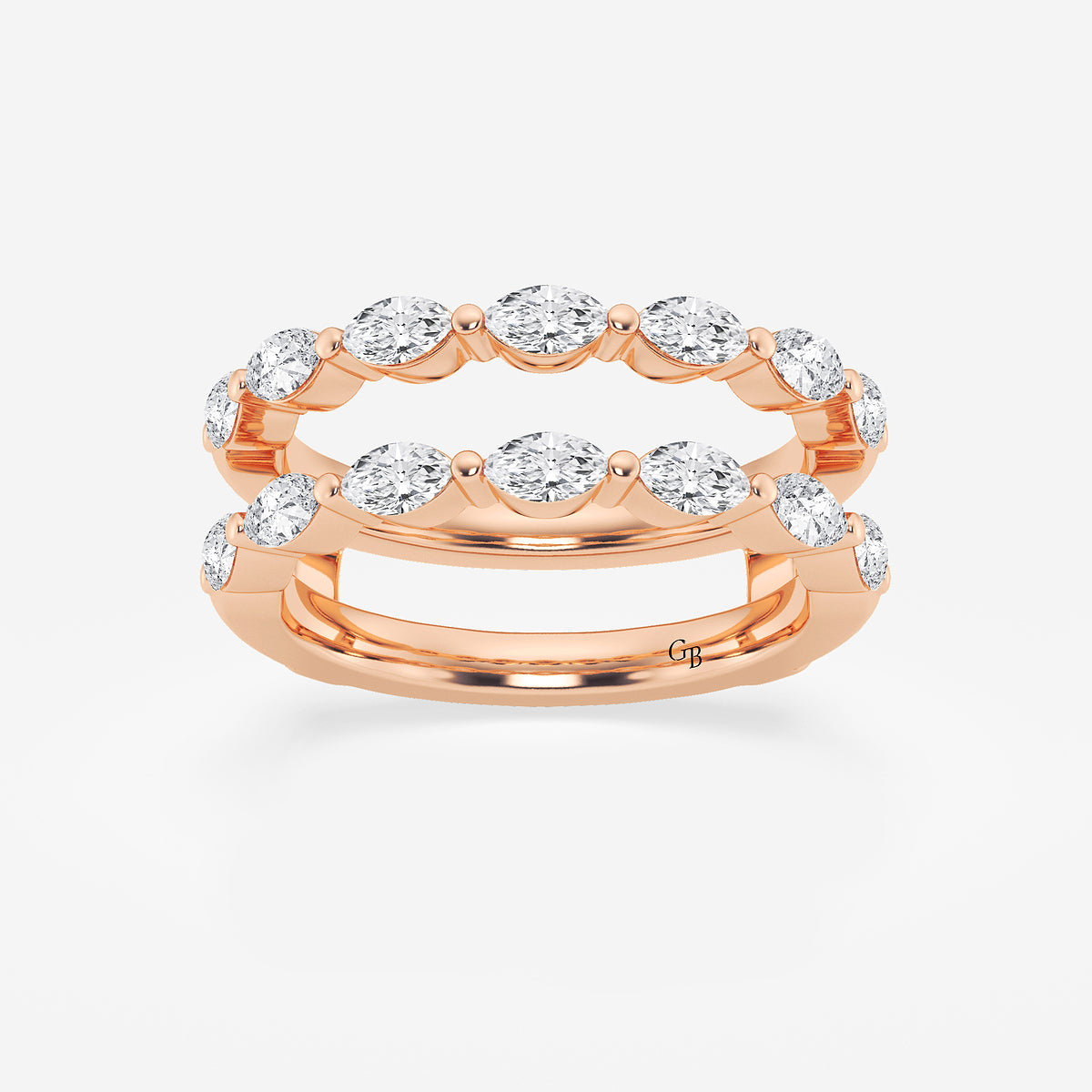 GWA132 - product video for 1 1/4 ctw Marquise Lab Grown Diamond Double Row Ring Enhancer