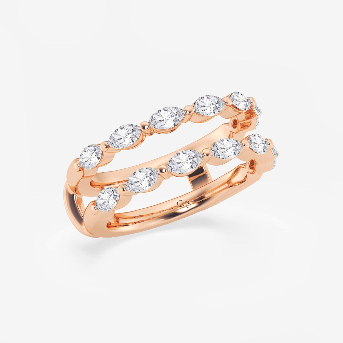 GWA132 - Additional Image 1 for  1 1/4 ctw Marquise Lab Grown Diamond Double Row Ring Enhancer