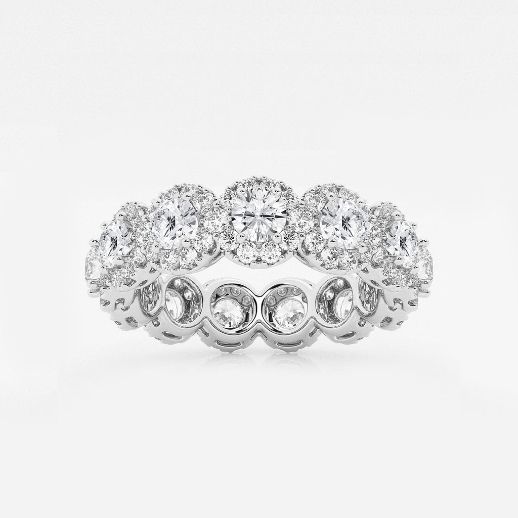 GWA133 - product video for 3 ctw Halo Round Lab Grown Diamond Eternity Band - 6mm Width
