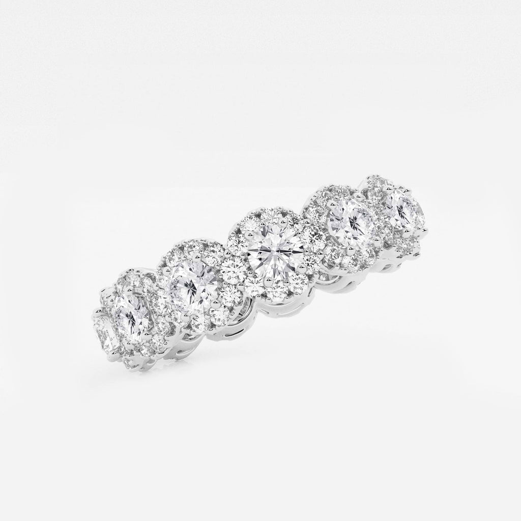 GWA133 - Additional Image 1 for  3 ctw Halo Round Lab Grown Diamond Eternity Band - 6mm Width