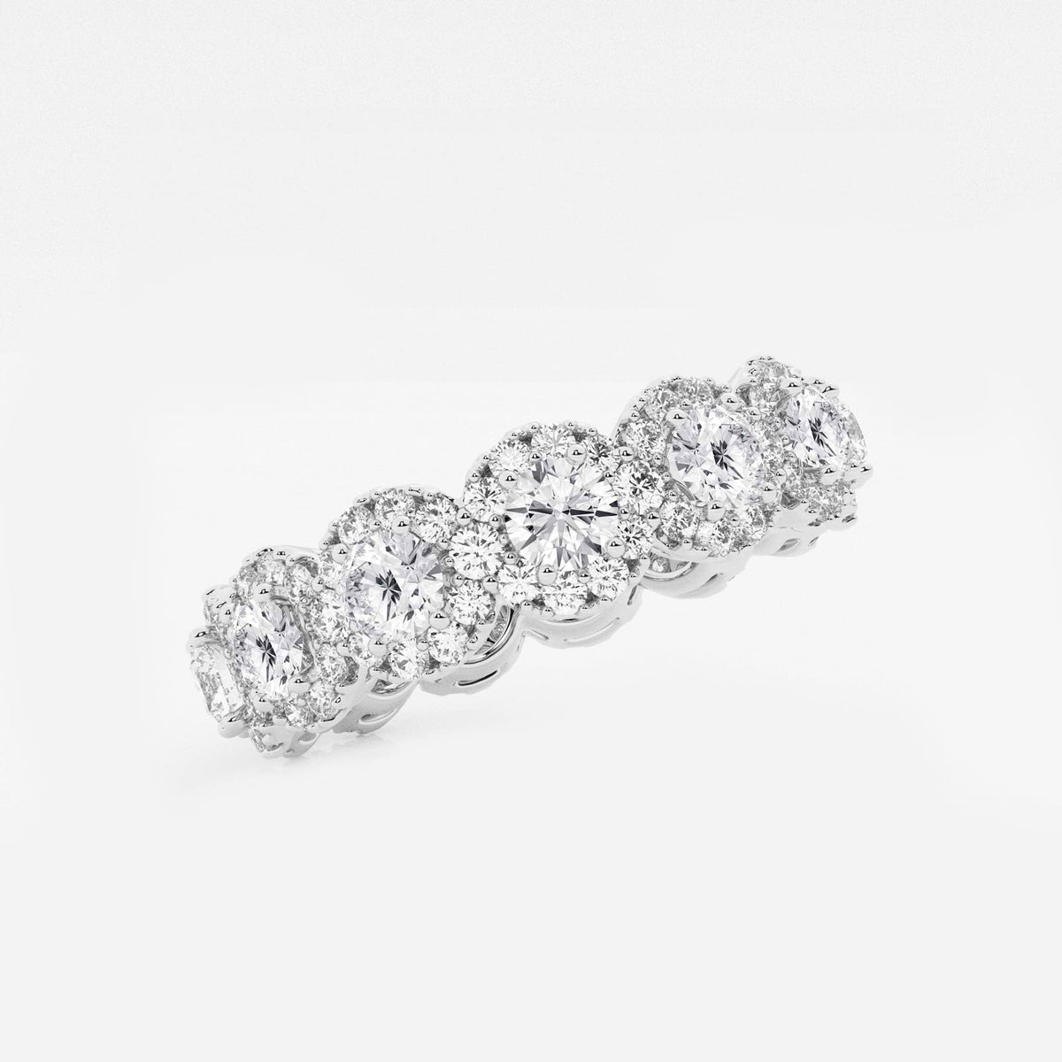 GWA133 - Additional Image 1 for  3 ctw Halo Round Lab Grown Diamond Eternity Band - 6mm Width