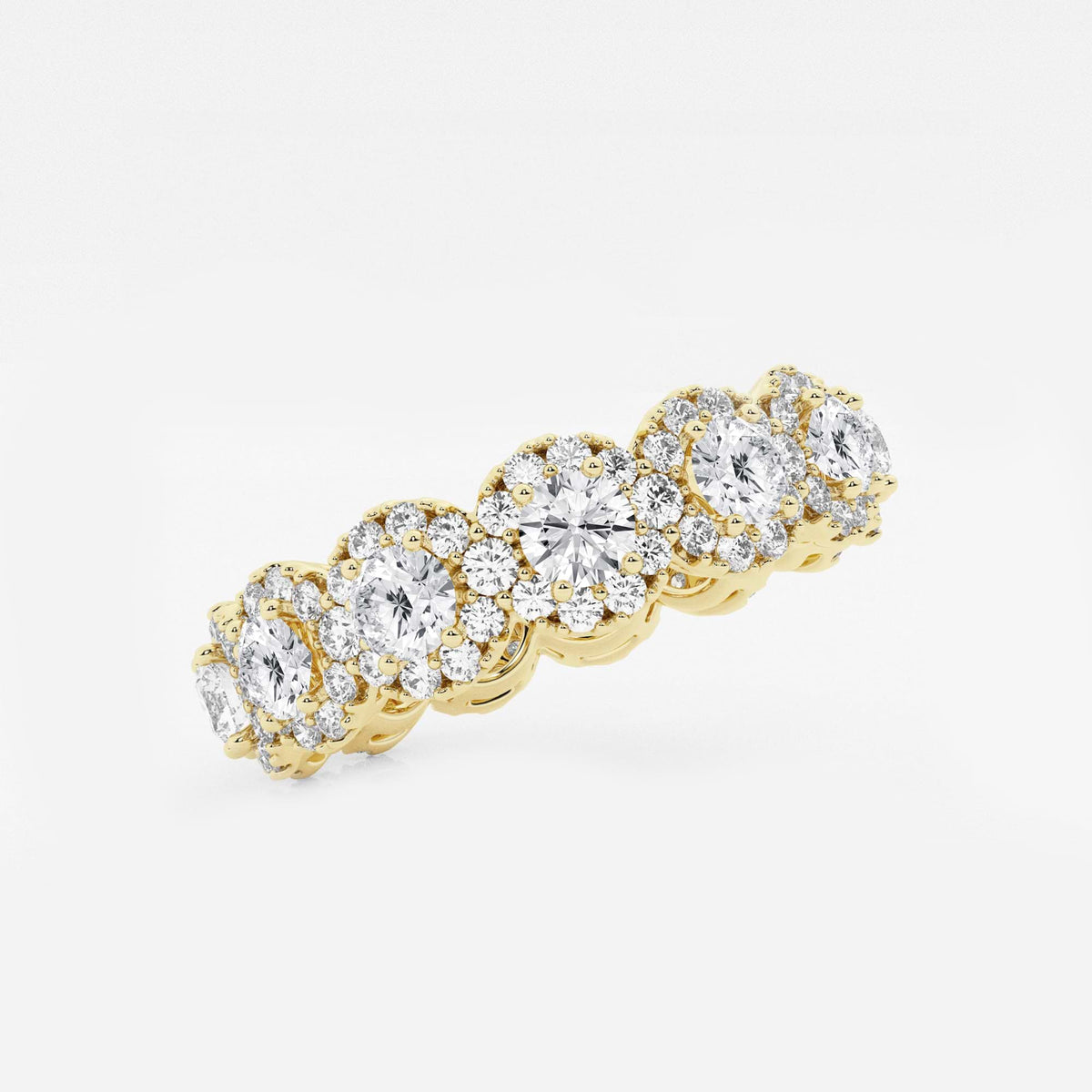 GWA133 - Additional Image 1 for  3 ctw Halo Round Lab Grown Diamond Eternity Band - 6mm Width