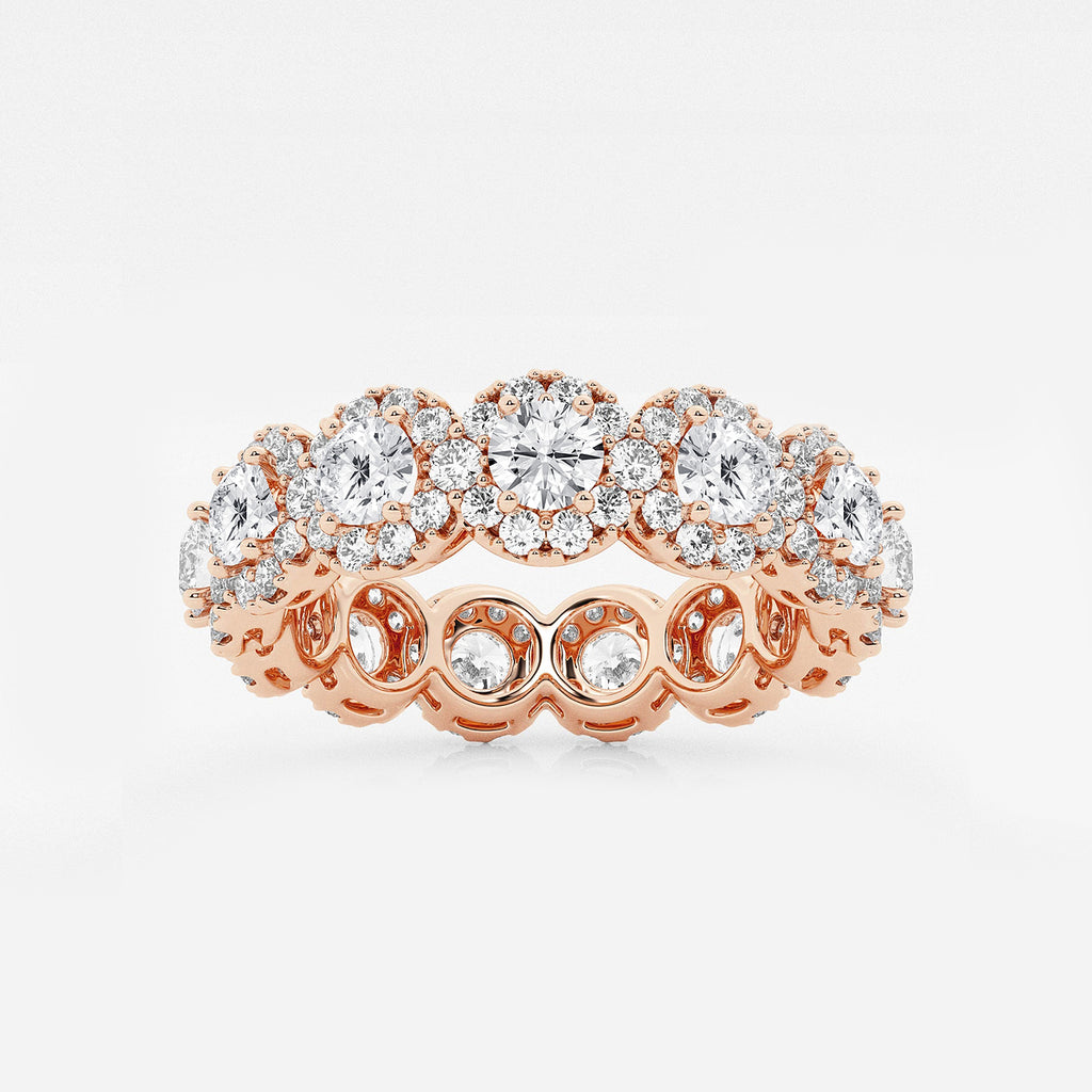 GWA133 - product video for 3 ctw Halo Round Lab Grown Diamond Eternity Band - 6mm Width