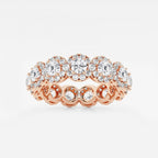 GWA133 - product video for 3 ctw Halo Round Lab Grown Diamond Eternity Band - 6mm Width