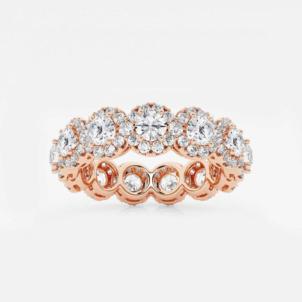 GWA133 - product video for 3 ctw Halo Round Lab Grown Diamond Eternity Band - 6mm Width