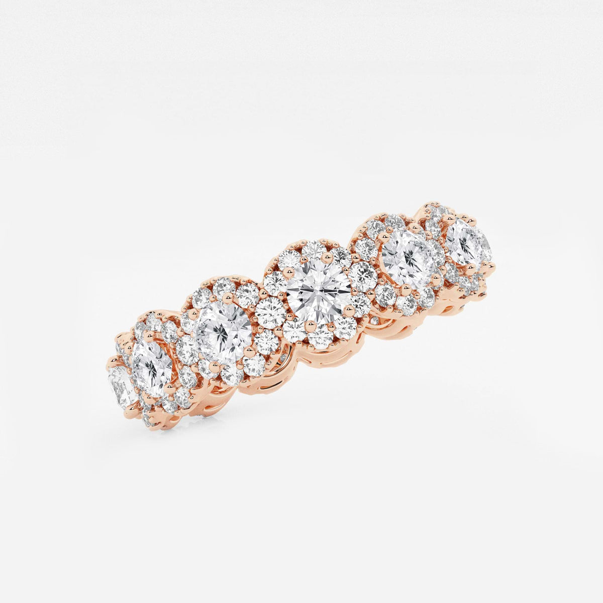 GWA133 - Additional Image 1 for  3 ctw Halo Round Lab Grown Diamond Eternity Band - 6mm Width