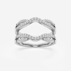 GWA134 - complemento para anillo con diseño cruzado y diamantes de laboratorio de talla redonda (peso total: 1/3 quilates)