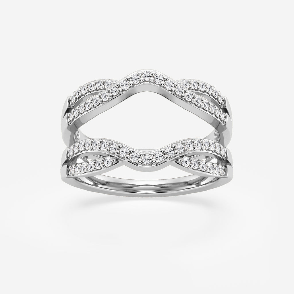 GWA134 - product video for 1/3 ctw Round Lab Grown Diamond Crossover Ring Enhancer