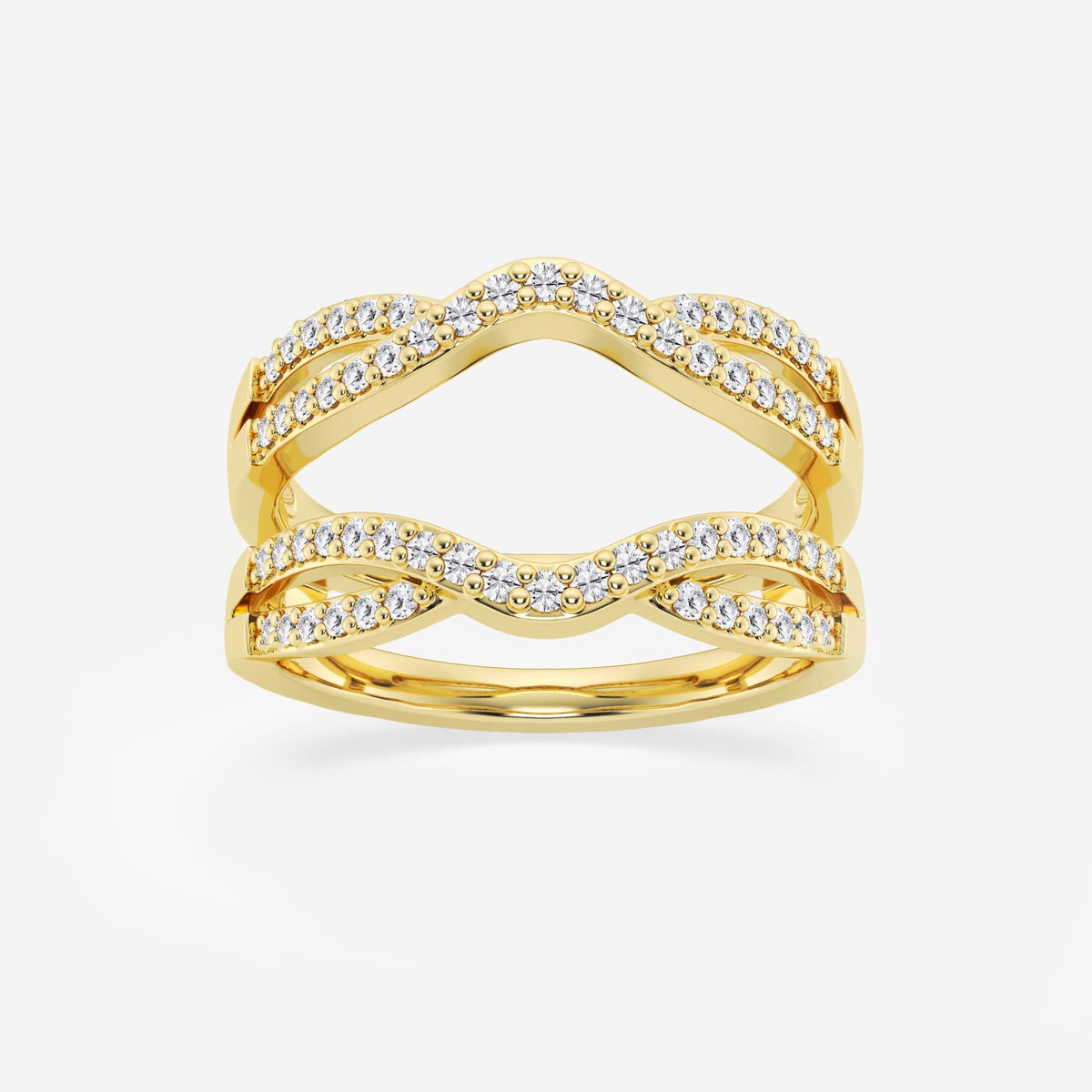 GWA134 - 1/3 ctw Round Lab Grown Diamond Crossover Ring Enhancer