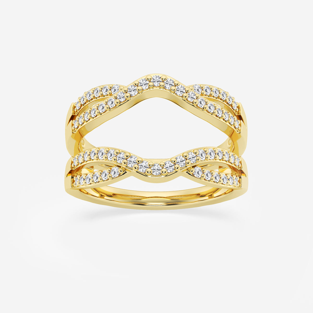 GWA134 - product video for 1/3 ctw Round Lab Grown Diamond Crossover Ring Enhancer