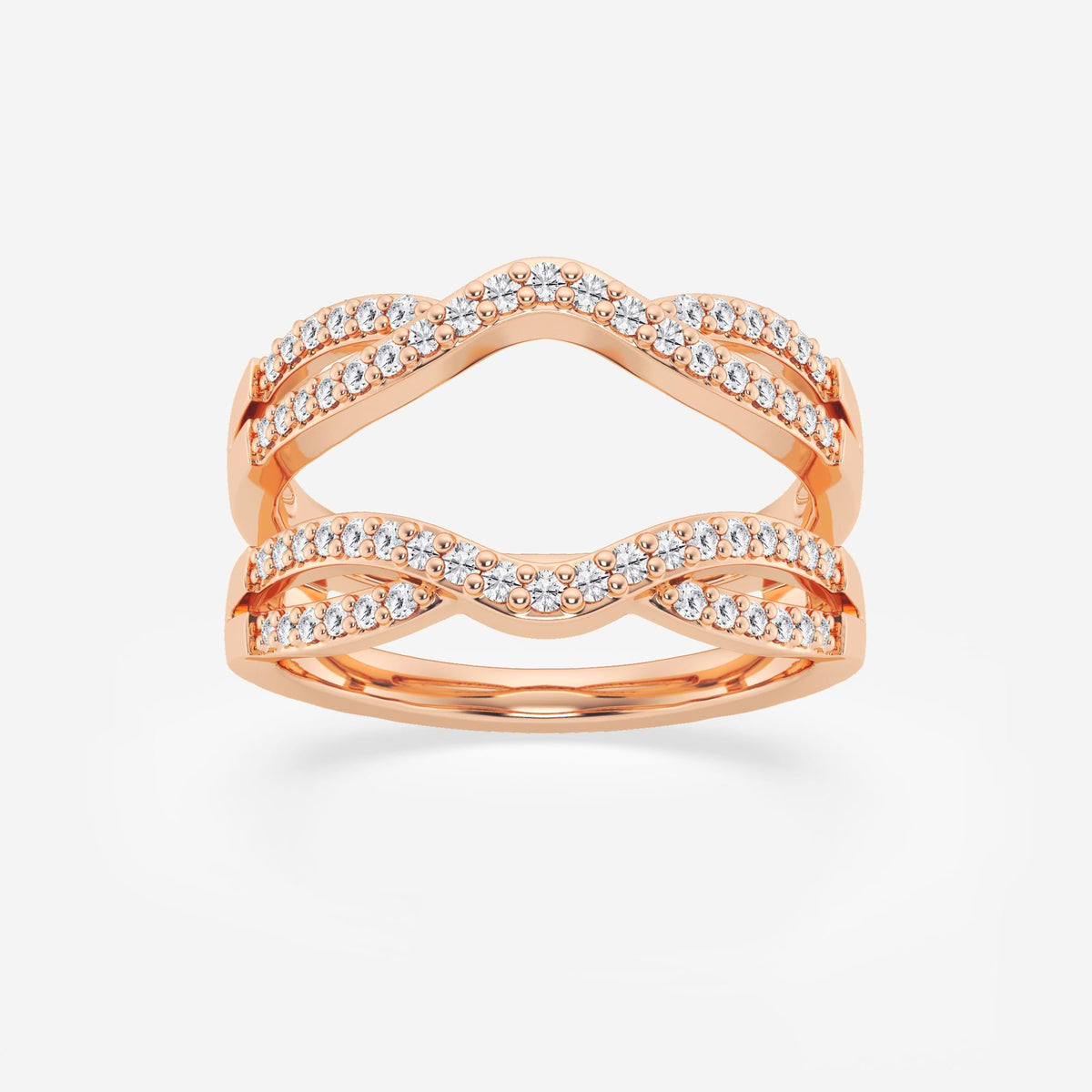 GWA134 - 1/3 ctw Round Lab Grown Diamond Crossover Ring Enhancer