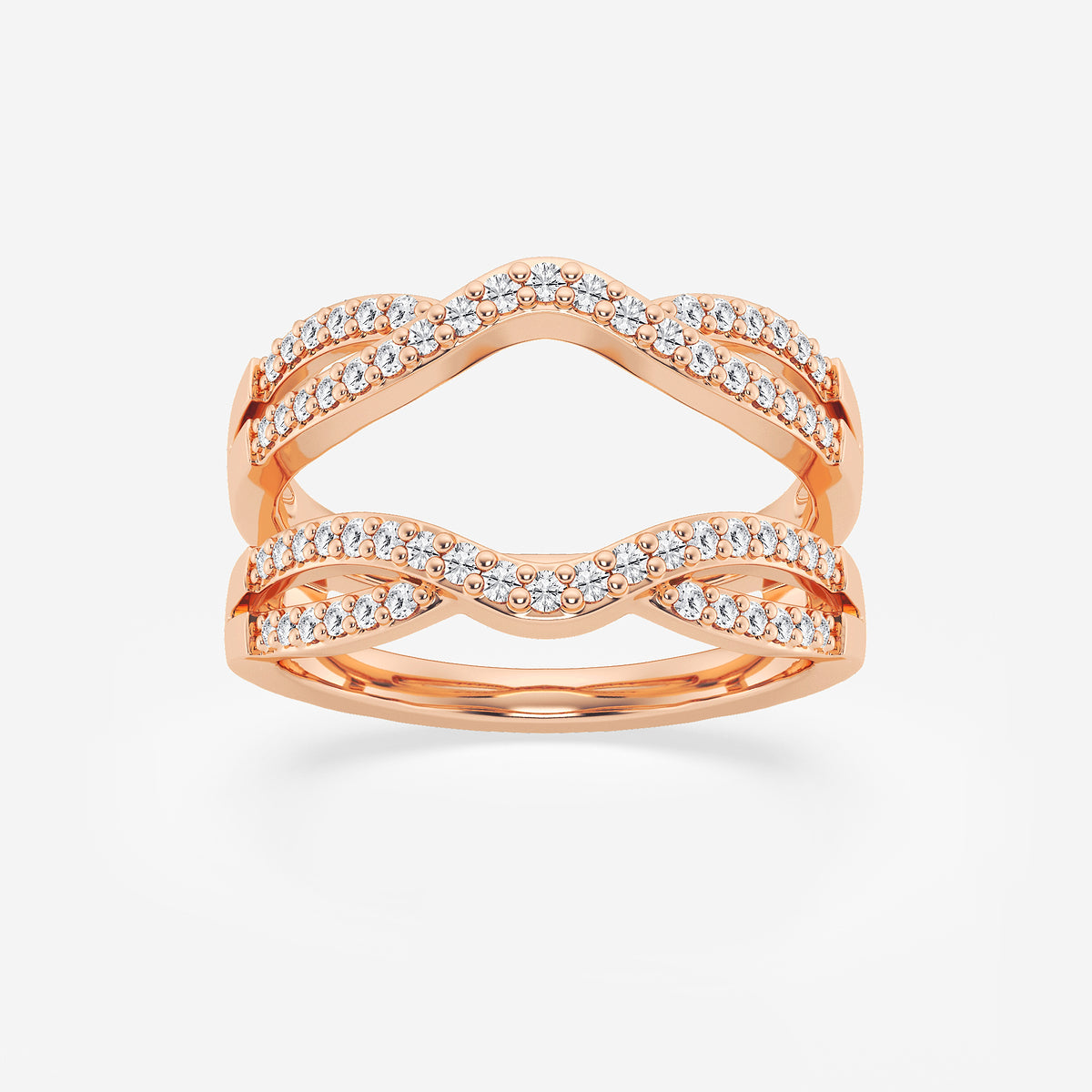GWA134 - product video for 1/3 ctw Round Lab Grown Diamond Crossover Ring Enhancer