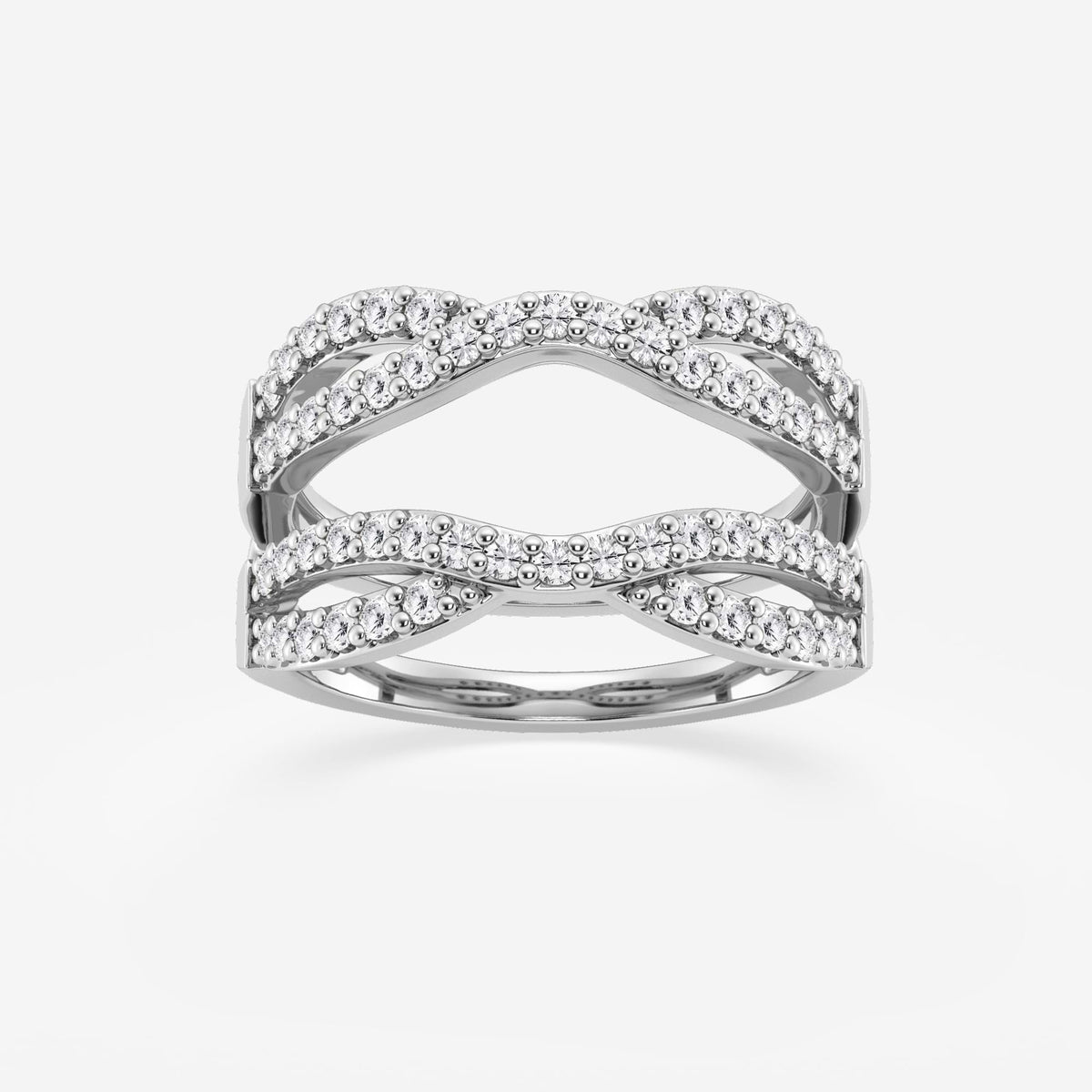 GWA134 - 3/4 ctw Round Lab Grown Diamond Crossover Ring Enhancer
