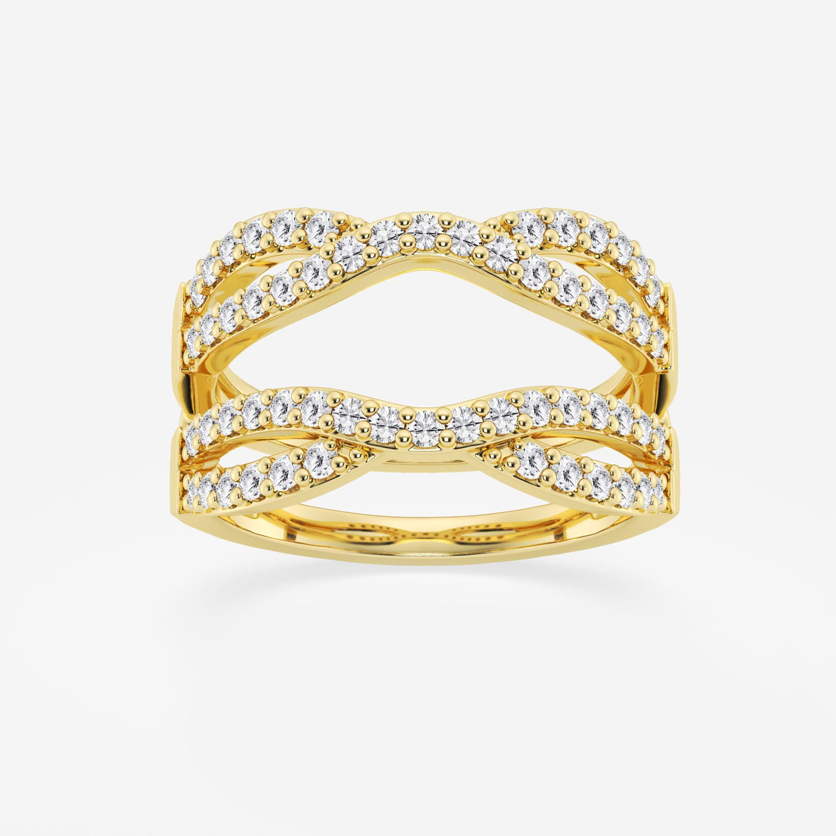 GWA134 - 3/4 ctw Round Lab Grown Diamond Crossover Ring Enhancer