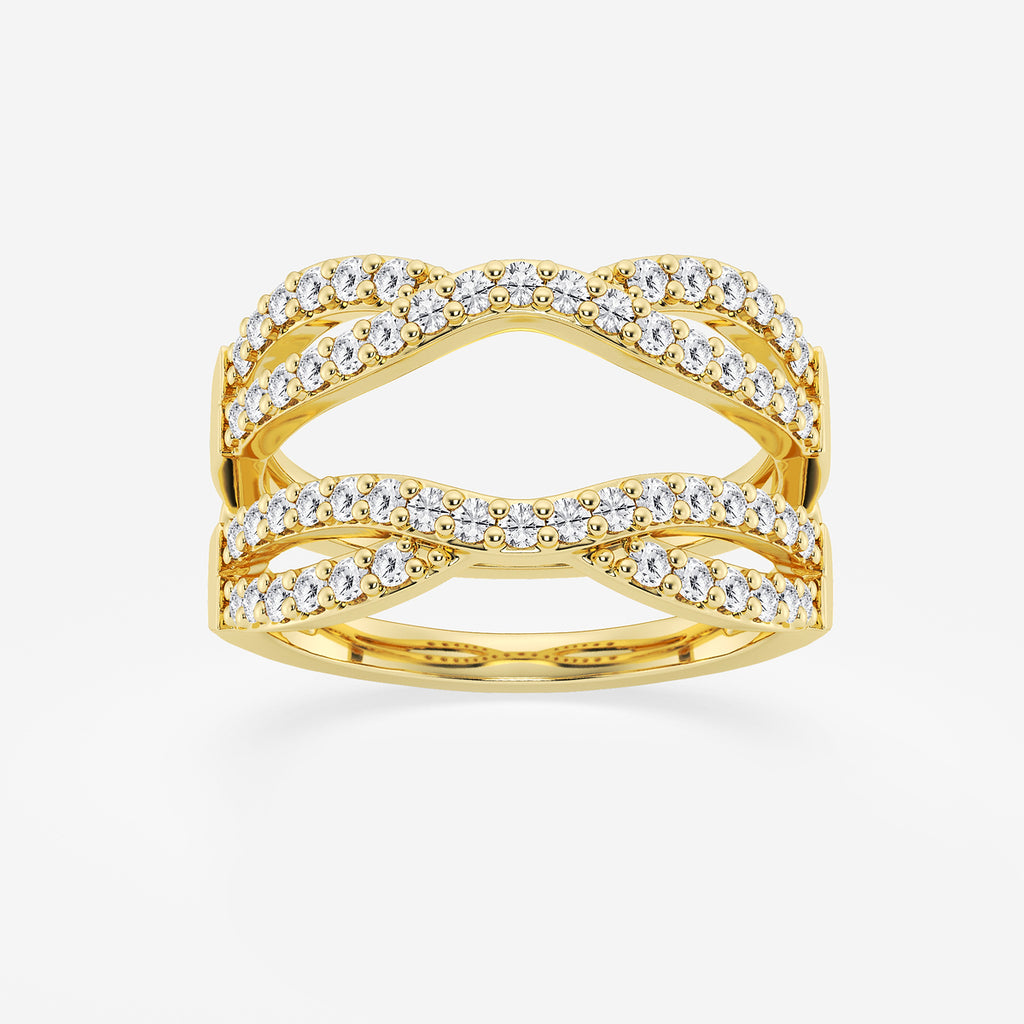 GWA134 - product video for 3/4 ctw Round Lab Grown Diamond Crossover Ring Enhancer