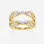 GWA134 - product video for 3/4 ctw Round Lab Grown Diamond Crossover Ring Enhancer