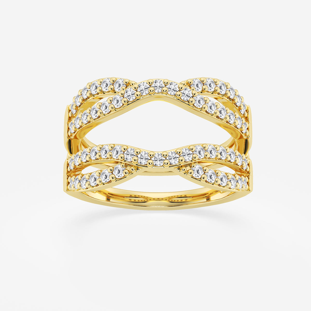 GWA134 - product video for 3/4 ctw Round Lab Grown Diamond Crossover Ring Enhancer