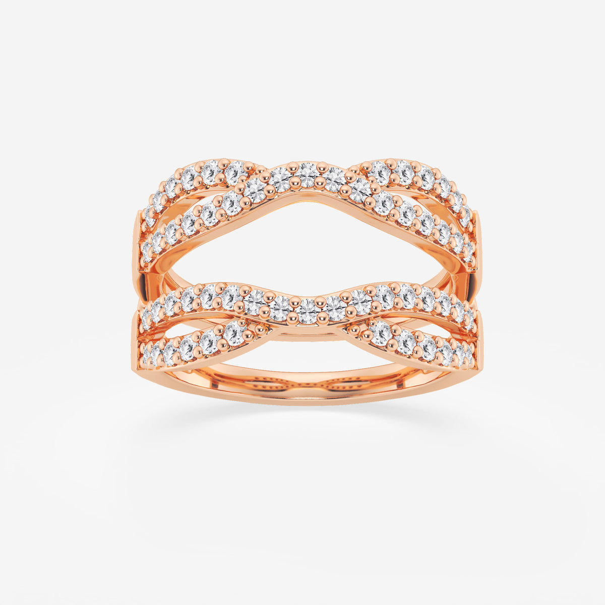 GWA134 - 3/4 ctw Round Lab Grown Diamond Crossover Ring Enhancer