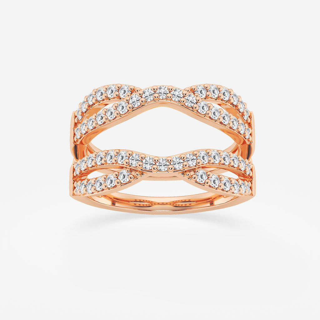 GWA134 - product video for 3/4 ctw Round Lab Grown Diamond Crossover Ring Enhancer