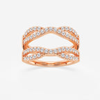 GWA134 - product video for 3/4 ctw Round Lab Grown Diamond Crossover Ring Enhancer