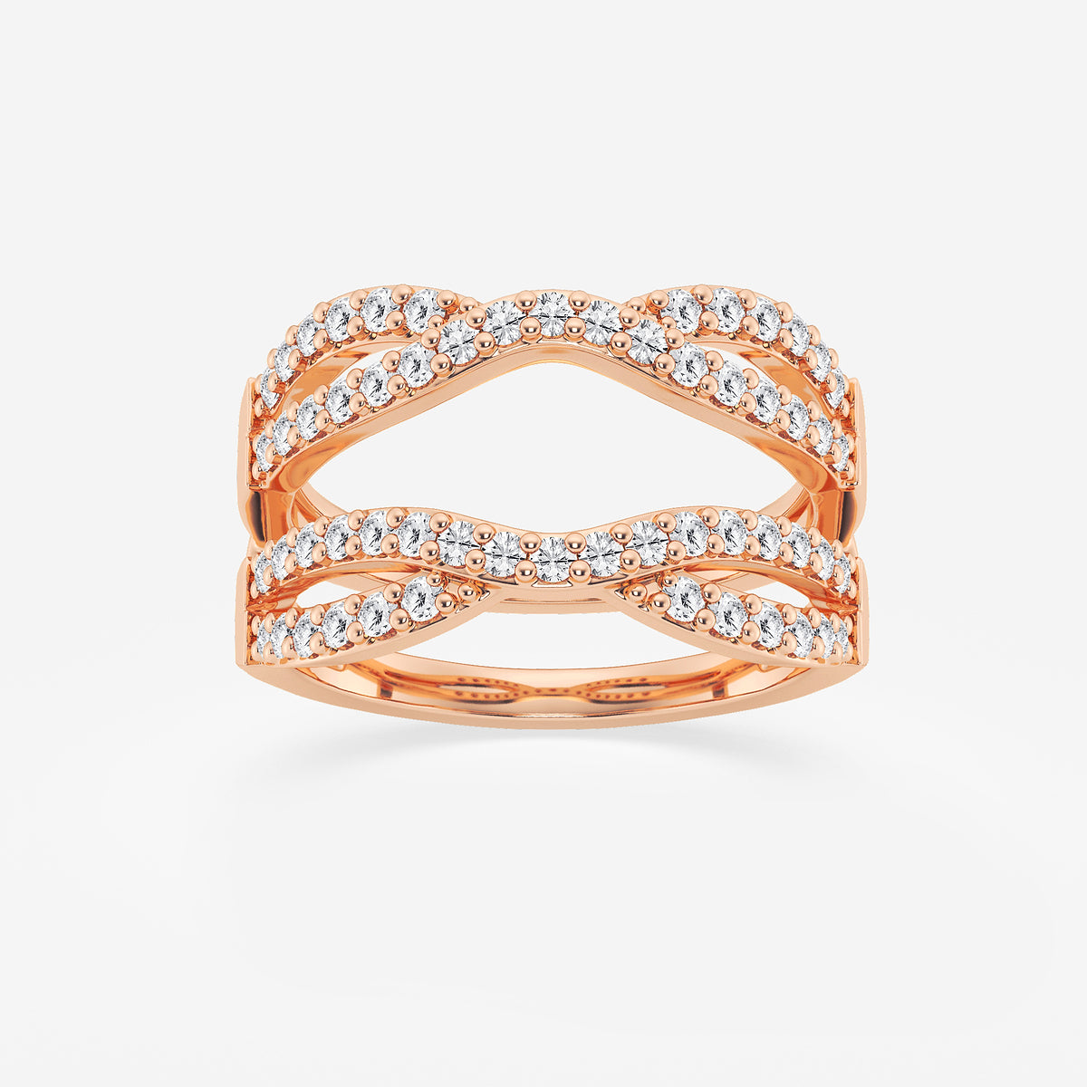 GWA134 - product video for 3/4 ctw Round Lab Grown Diamond Crossover Ring Enhancer