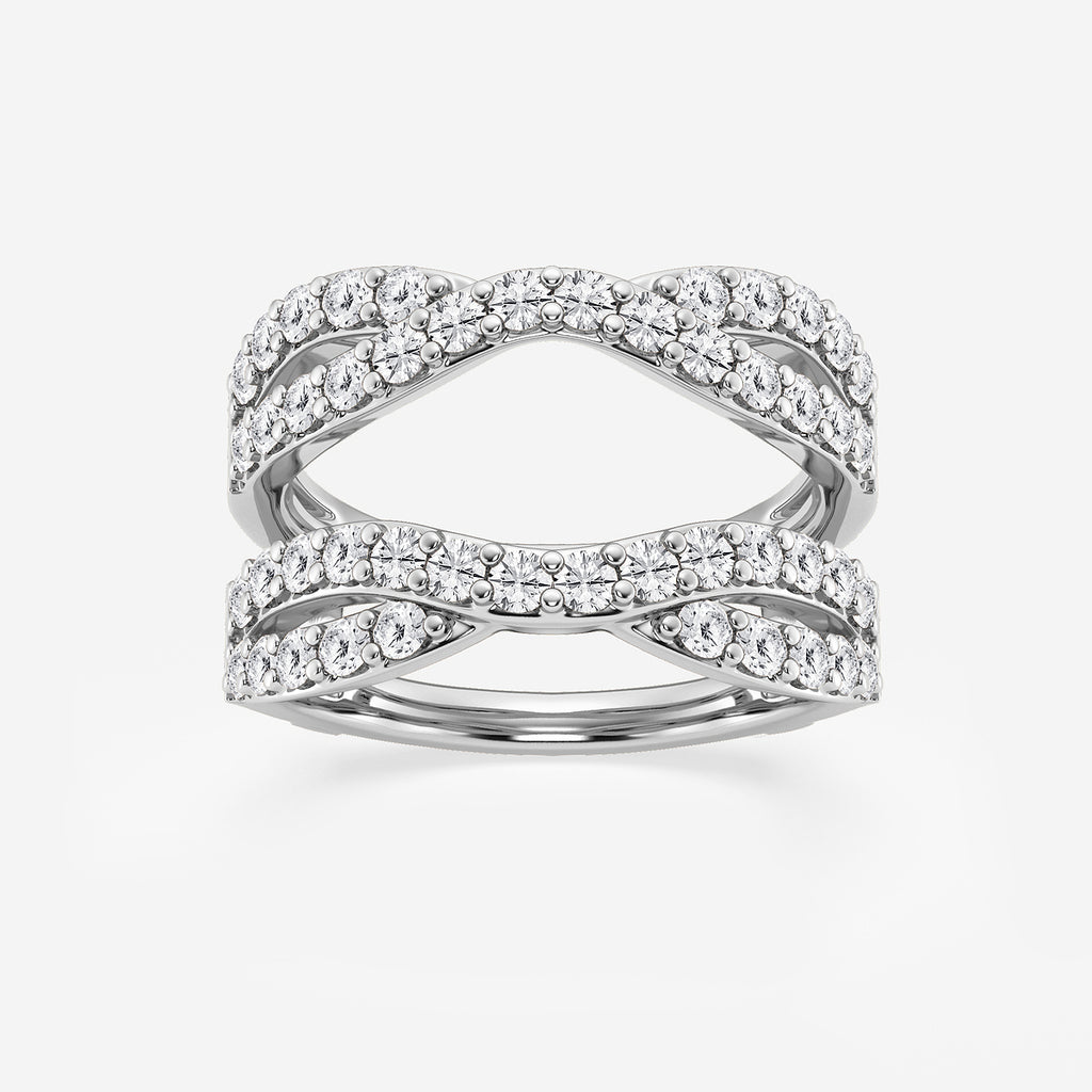 GWA134 - product video for 1 1/2 ctw Round Lab Grown Diamond Crossover Ring Enhancer