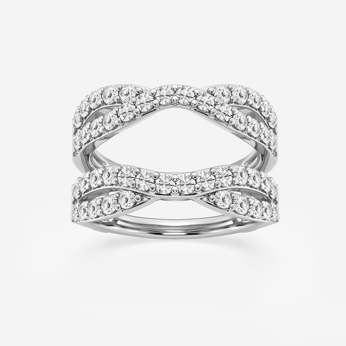 GWA134 - product video for 1 1/2 ctw Round Lab Grown Diamond Crossover Ring Enhancer