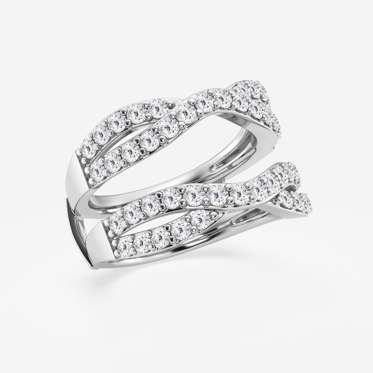 GWA134 - Additional Image 1 for  1 1/2 ctw Round Lab Grown Diamond Crossover Ring Enhancer